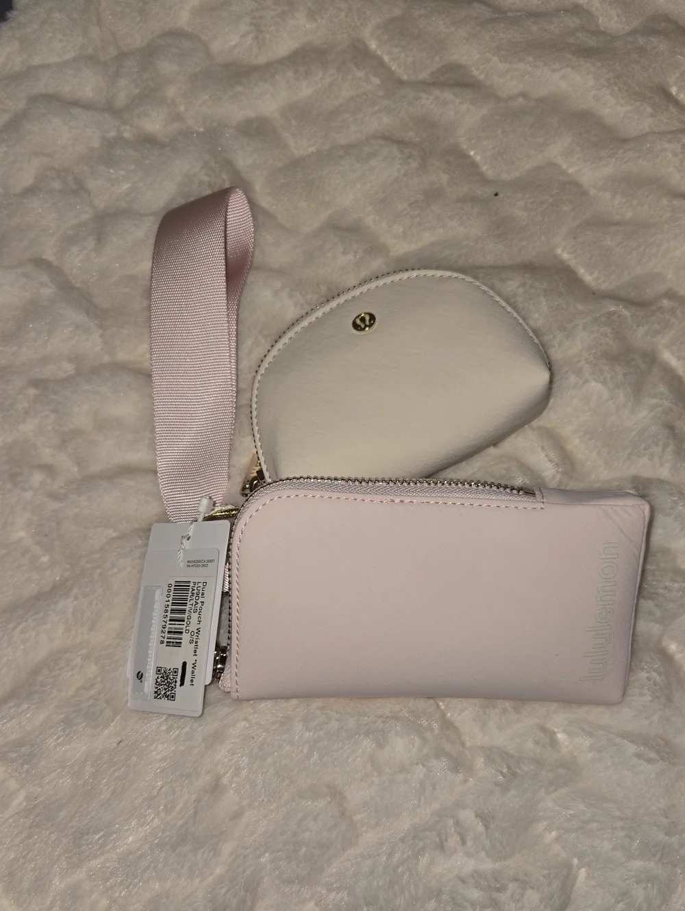 lululemon athletica Pale Pink Wristlet with Cream Coin Pouch